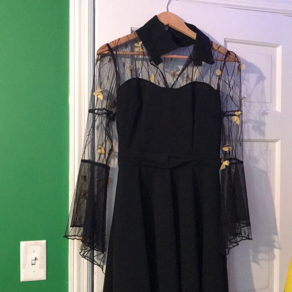 Black butterfly dress